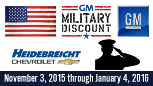 Military discount with Heidebreicht Chevrolet