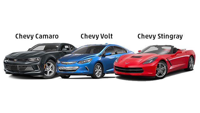 Chevy Camaro-Chevy Volt-Chevy Stingray