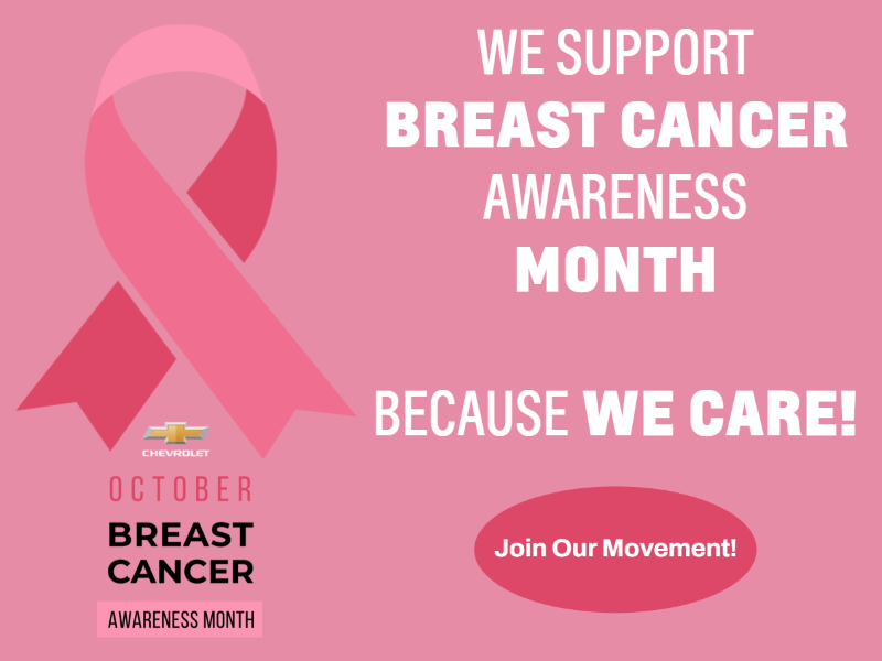 A pink banner for breast cancer awareness month.